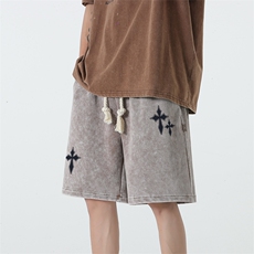 抖音供货、320克夏季新款水洗立体腰休闲短裤D223A-SK2306-P45，男装休闲裤，电商019-1