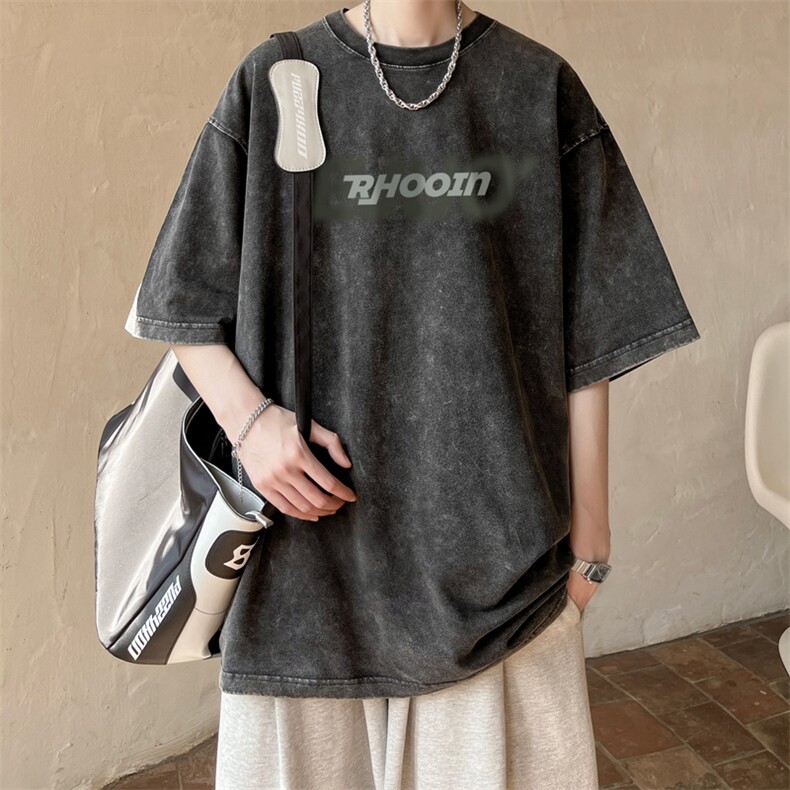 直播品质240克重磅水洗做旧短袖t恤男女SDX120-P32,男装T恤,电商B367