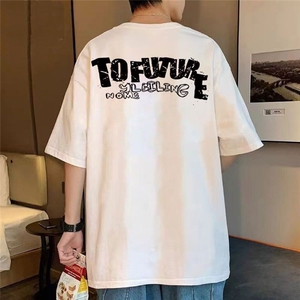 美式时尚潮牌高街印花纯棉重磅半袖T恤男款夏季纯棉重磅短袖上衣图片