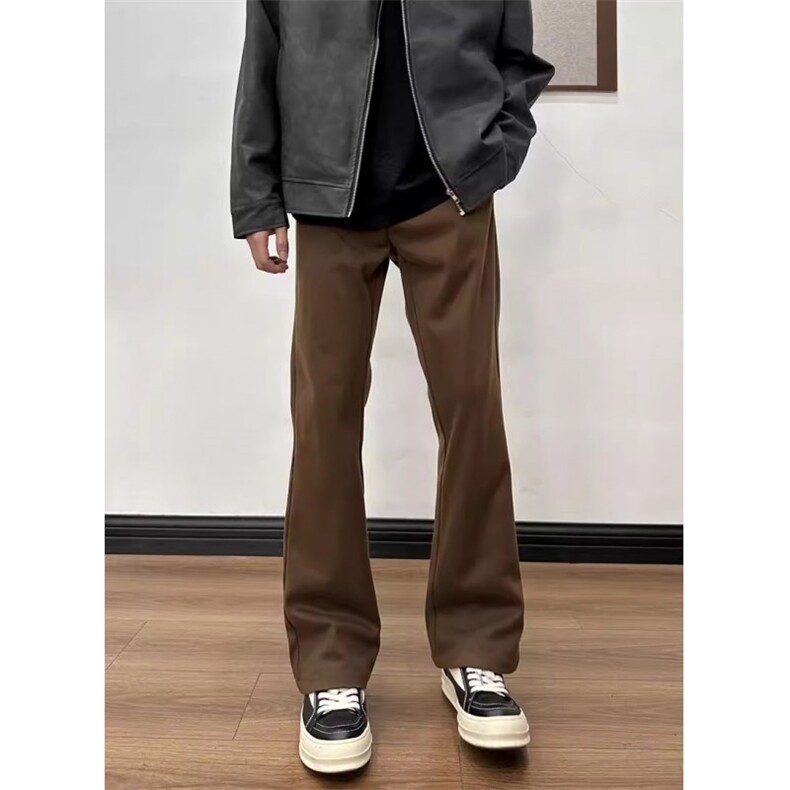 1506/QA210/P43秋冬直筒高级休闲西装裤情侣黑色垂感西裤男图片