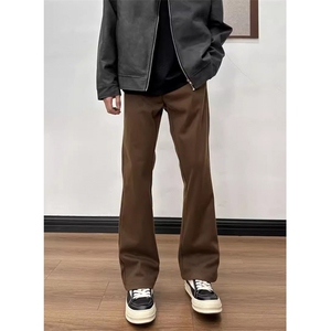 1506/QA210/P43秋冬直筒高级休闲西装裤情侣黑色垂感西裤男图片
