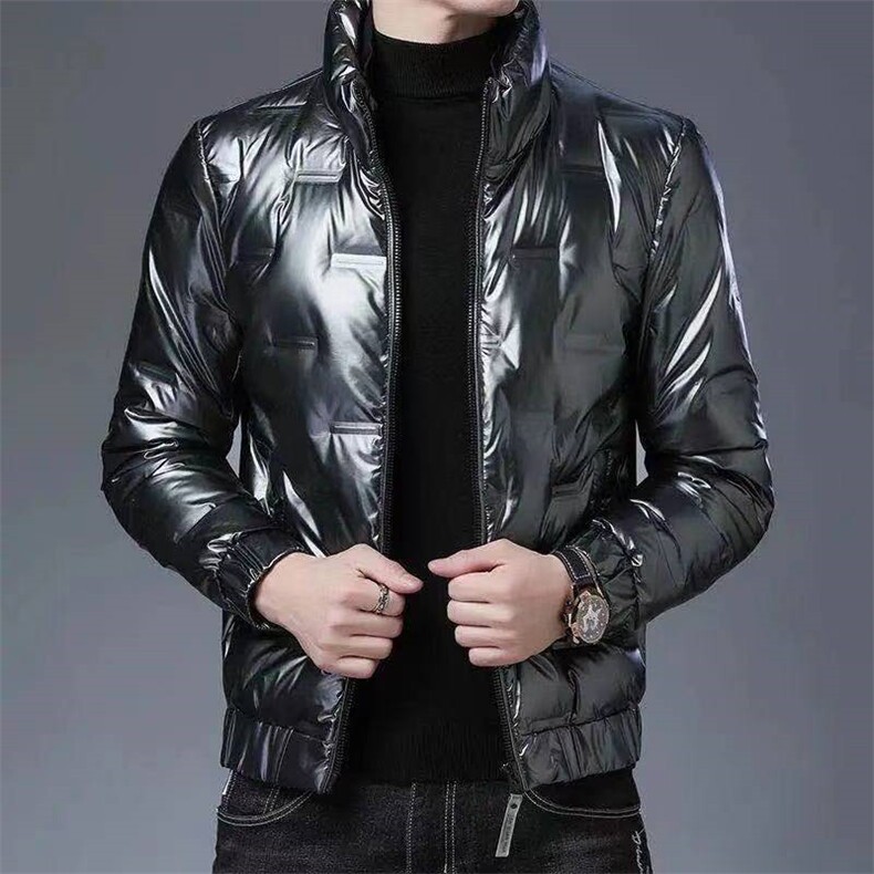 羽绒棉服男棉衣加厚加绒棉袄潮2024年冬季大码短款亮面厚外套P45,男装羽绒服,星座1511