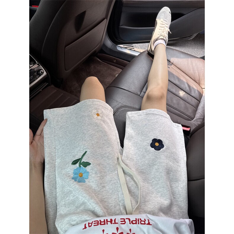 B221美式ins高街刺绣小花休闲短裤五分裤LK25544-特P25控58.8，男装休闲裤，电商B221