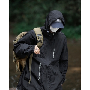 轻薄冰丝透气防晒服夏季新款潮流纯色连帽夹克外套 现货W8232-P43图片
