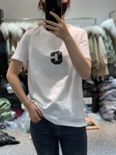 2022年春季新款字母C印花图案百搭短袖T恤，女装T恤，L·H·X