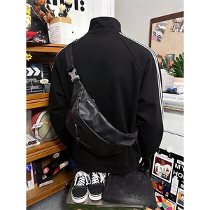 抖音得物品质26春装新款男女美式高街纯色半拉链织带立领卫衣CM29图片