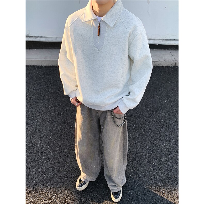 春季新款轻熟休闲风POLO领卫衣WY05512-P55,男装Polo衫,星座308B-2