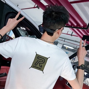 2024夏社会小伙字母刺绣短袖T恤男修身T3C301-T8038-P38图片