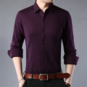 E1801钱塘2020-2秋冬高品质男士常规纯色衬衫P55主推图片