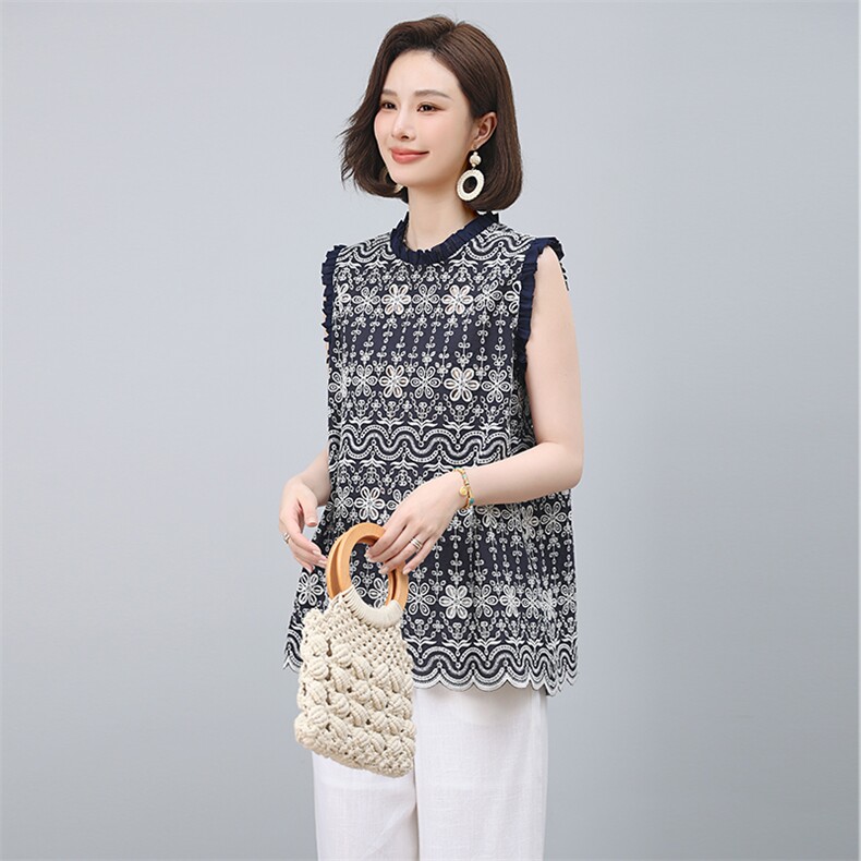 2025年夏季无袖上衣,女装T恤,小林双子