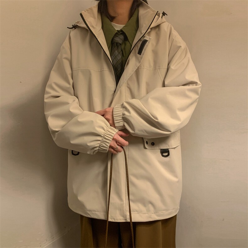 新款连帽冲锋衣夹克男山港风潮流宽松休闲外套A238-JK2305-P68,男装夹克,星座717