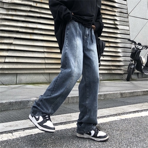 美式高街vibe风复古做旧牛仔裤男ins潮直筒宽松长裤N08119-P48图片