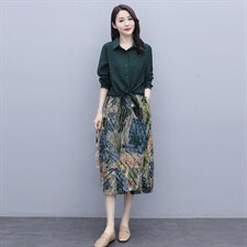 长袖针织连衣裙两件套女装2025年春秋装新款气质早春季套装裙子潮,女装套装/套裙,施恩睿棋