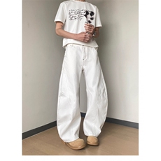 AK1906-P60潮牌简约廓形宽松休闲弯刀牛仔裤，女装休闲裤，星座617A-2