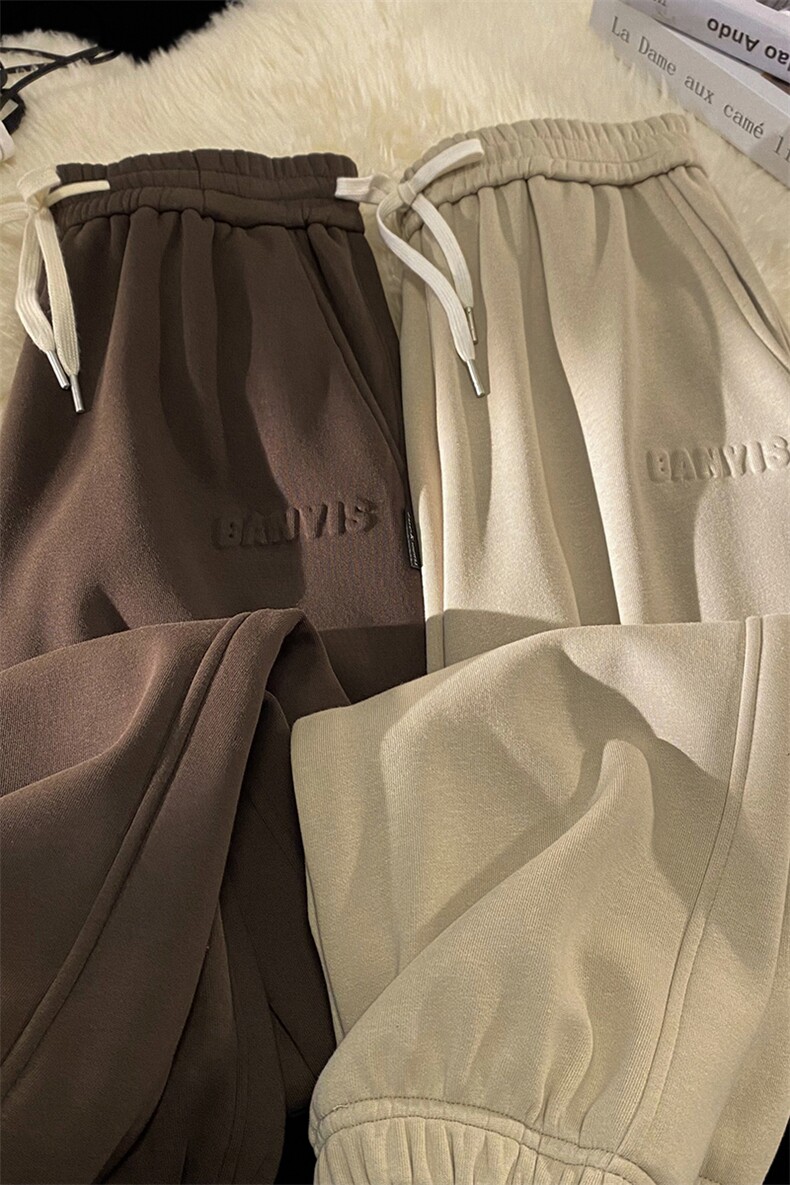 TC45-TP45控价68钢印字母港风2024秋季新款休闲束脚裤百搭卫裤潮,男装休闲裤,电商A102-1