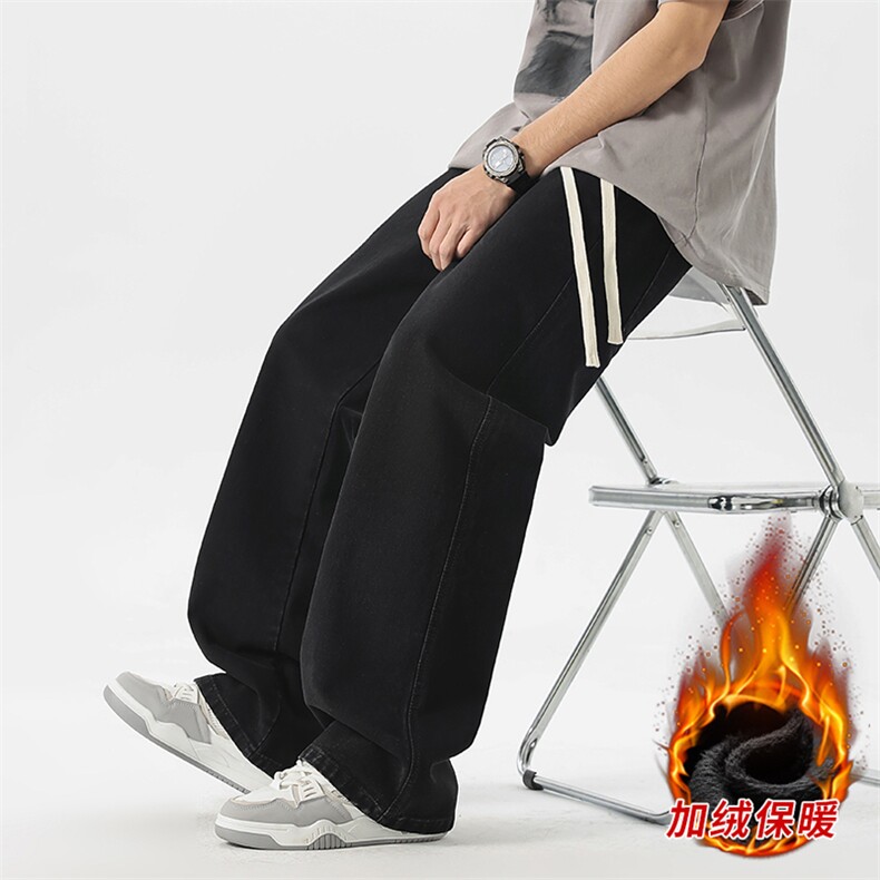 冬季加绒加厚牛仔裤男棉裤秋裤保暖抗寒宽松直筒裤子110-1-P45,男装牛仔裤,星座1006-1