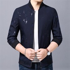 2023春秋季新款中青年夹克男士印花外套爸爸装薄款时尚上衣,男装夹克,电商B212（原钱塘6029）