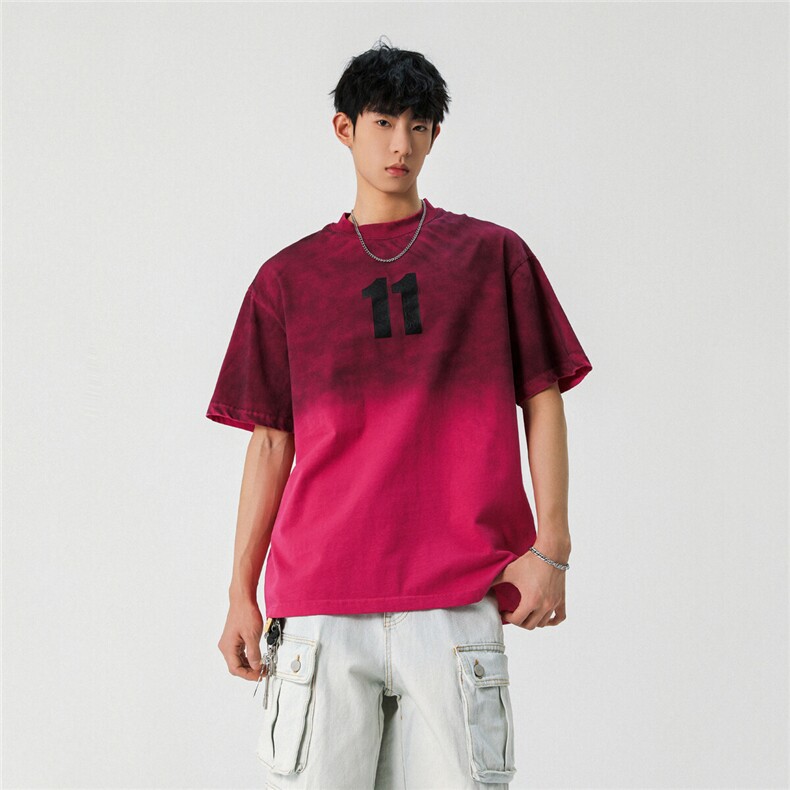2025新款潮牌短袖宽松韩版字母印花扎染工艺T恤T8825/P5588,男装T恤,星座202-3