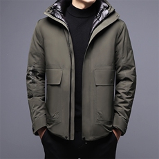 V2501钱塘2020-3秋冬中老年男士连帽羽绒服保暖休闲百搭外套P245，男装羽绒服，钱塘207-3