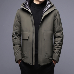 V2501钱塘2020-3秋冬中老年男士连帽羽绒服保暖休闲百搭外套P245图片