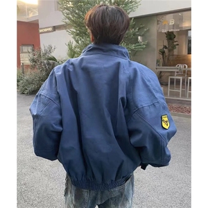 1506A/GJ600/P133美式立领牛仔外套春秋冬季加绒加厚棉服夹克1图片