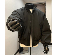 现货26春装美拉德立领飞行夹克纯色复古廓形高街棒球服外套，男装夹克，电商A486-1
