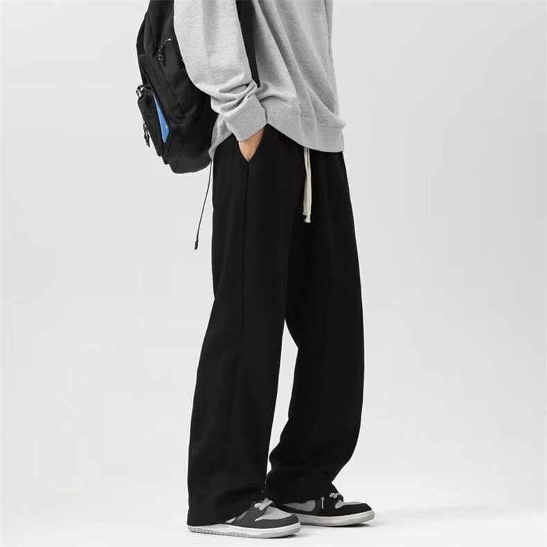 加绒休闲裤男韩版潮流高街帅直筒裤子2024冬季ins长裤K5714X-P43，男装休闲裤，星座412-3