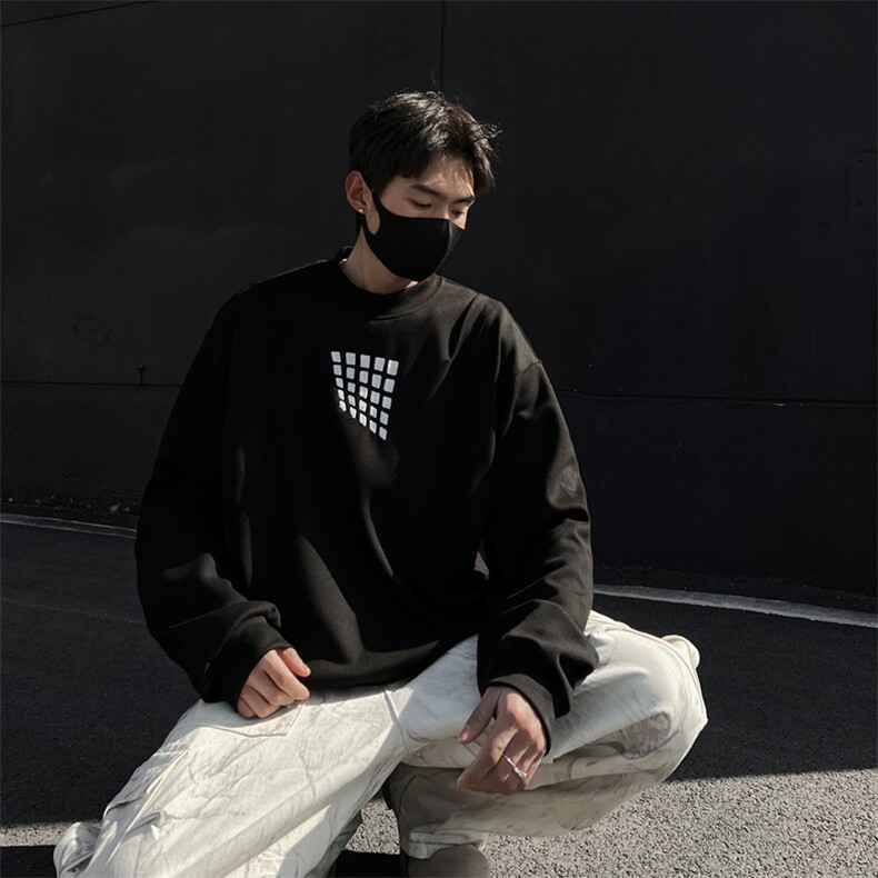 解构刺绣圆领卫衣长袖t恤男 cp118-特p55图片