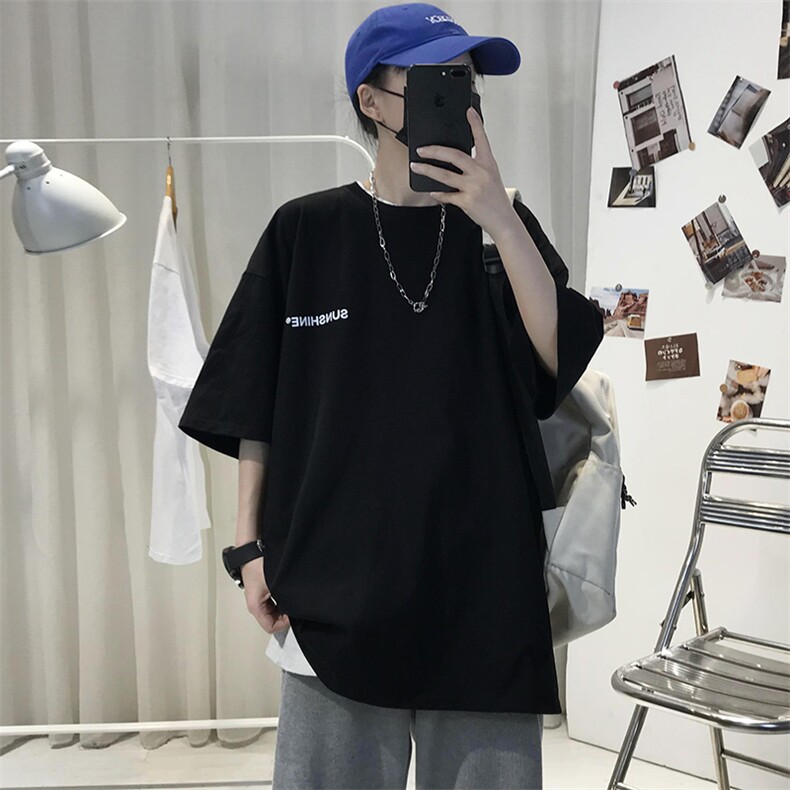 XZ115A-T06 200克纯棉男女字母印花大码S-5XL 10色T恤衫圆领半袖图片