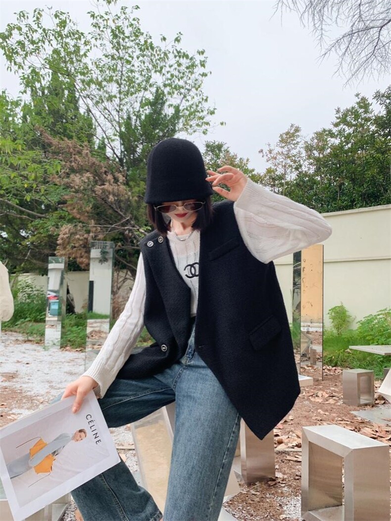 5扣小香马甲，女装马甲，C&B