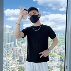 冰丝t恤男纯色短袖夏季痞帅设计感半袖2024新款男士体恤上衣T237，男装T恤，星座1116A-2（原606A-1）