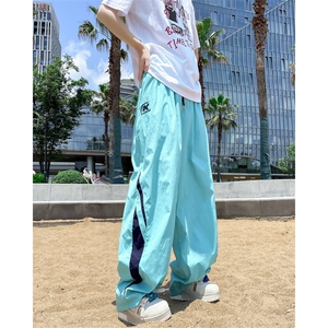 夏季薄款塔丝隆冰丝速干裤子男女同款美式休闲工装裤图片