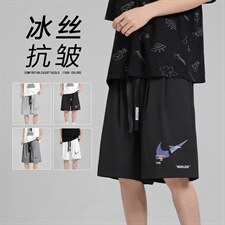 2022短裤男夏季薄款潮牌五分冰丝休闲裤DK01-特批25，男装休闲裤，星座718-1