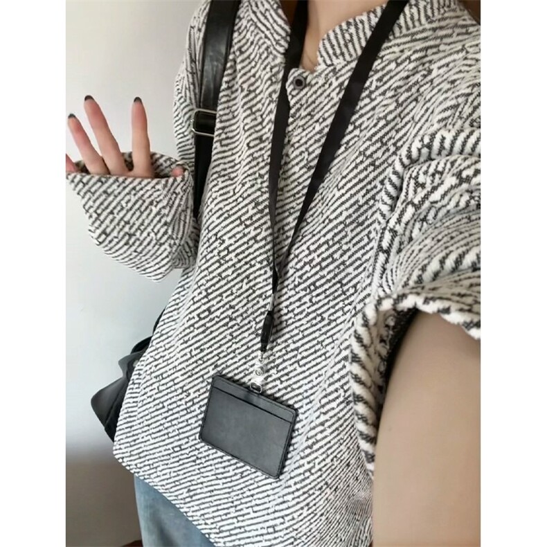 黑白条纹亨利领卫衣男款秋季小香风长袖t恤美式polo领打底衫WY33,男装T恤,星座516A