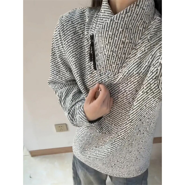 WY860R-P35常规30原版现货有量来谈！条纹交叉V领卫衣男款秋,男装卫衣,星座215-1