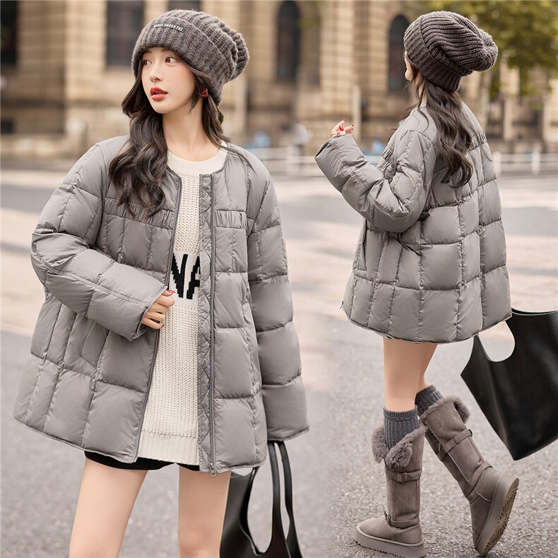 2025年冬季90白鸭绒羽绒服保暖厚款韩版网红通勤简约中长款休闲风，女装羽绒服，众宇琦