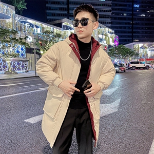 社会小伙中长裤男棉衣加厚连帽冬季棉服潮款棉袄A266-WMY2112-P85图片