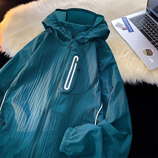 夏季反光条户外防晒衣透气防晒运动防紫外线骑行凉感FS8809P50，男装防晒衣，电商A128