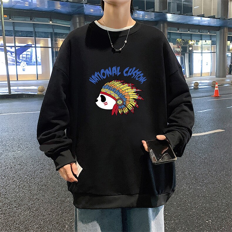 S6196-P28加绒款-P33秋季圆领卫衣男大码韩版宽松长袖外套,男装卫衣,电商A040