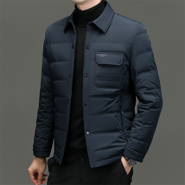 C98668钱塘2020-2新款商务休闲翻领简约中年男士羽绒服P205,男装羽绒服,钱塘207-2