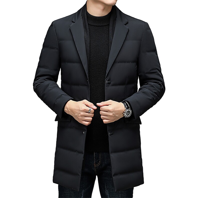 冬季新款可脱卸领商务休闲男士羽绒服中年爸爸装加厚保暖外套,男装羽绒服,电商B212（原钱塘6029）