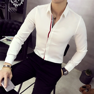 原创港风男士立领衬衣潮男衬衣休闲长袖衬衫上衣大货 2021年春季图片