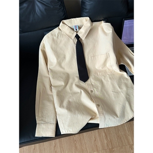 棉纯棉衬衫成衣水洗休闲衬衫男女宽松纯色衬衣 GC15-P35图片