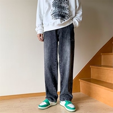美式休闲黄泥染牛仔裤男直筒宽松休闲潮牌长裤B8144P45，男装牛仔裤，星座1116-2