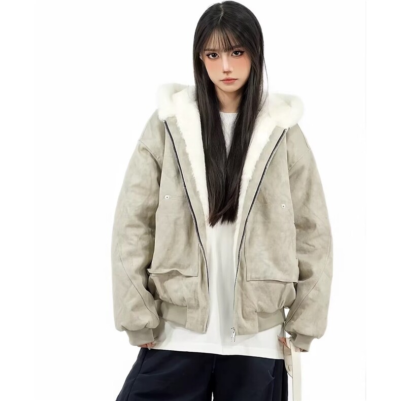现货美式复古大理石座山雕连帽棉服男女宽松保暖外套LJ955-P135,男装棉衣,星座1008