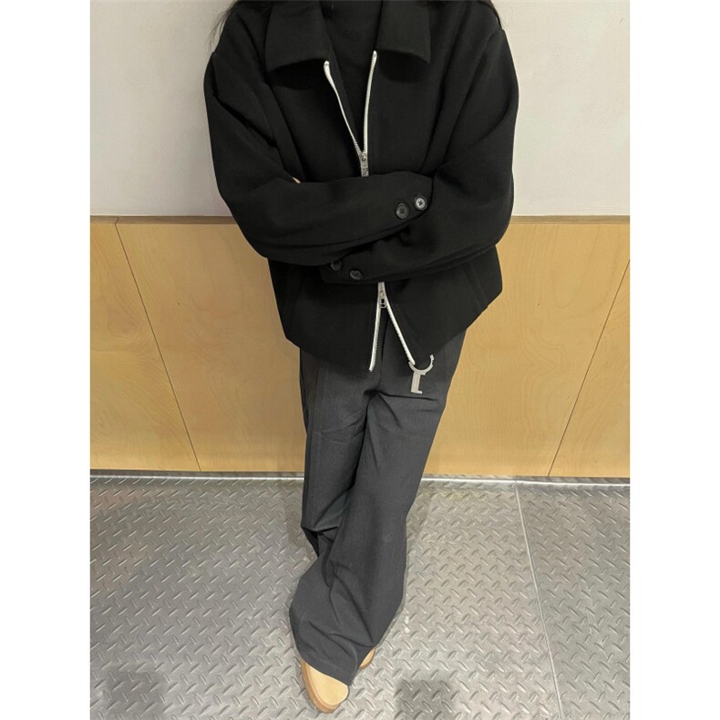 【有货】Cleanfit解构拉链毛呢外套男翻领短款夹克L09CC-特P85图片