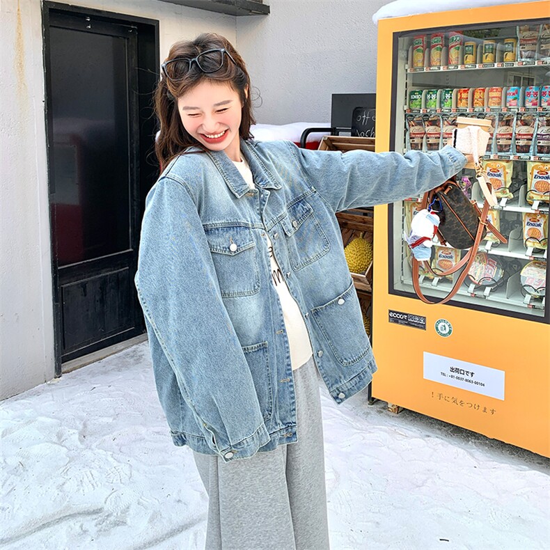 美式牛仔派克羽绒服女冬新款超火好看高级小众加绒加厚工装短外套,女装派克服,2C277