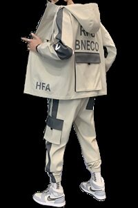 主推秋季男士套装休闲运动服帅气搭配一套工装夹克外套 D05图片