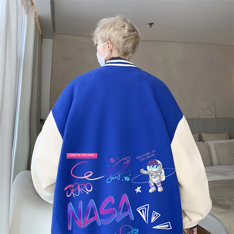 摇粒绒棒球服男大码开衫卫衣男夹克BF86186-P65,男装夹克,电商A040