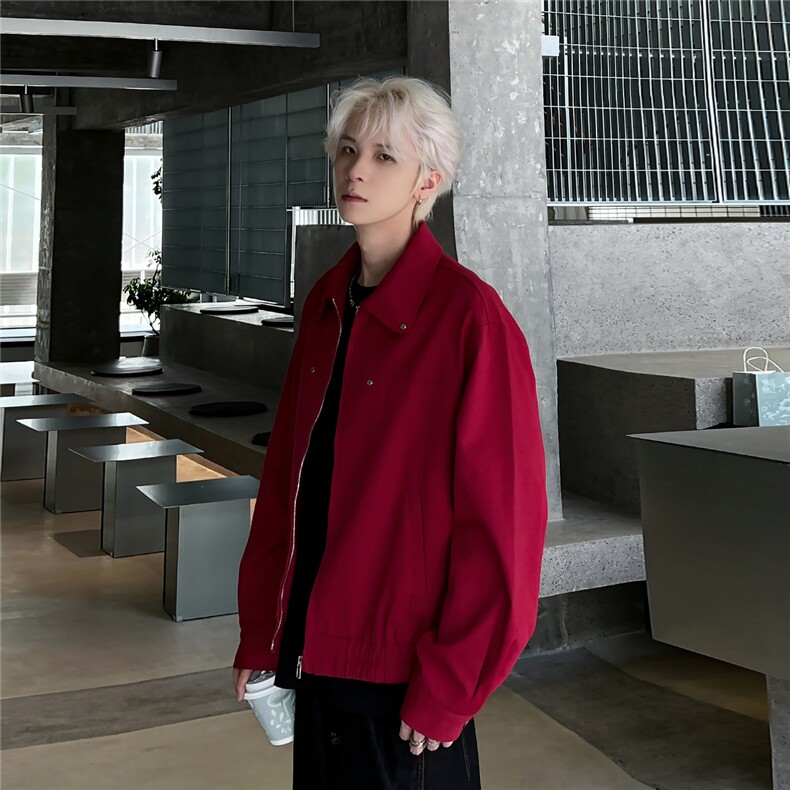 美式哈灵顿复古褶皱外套男女款夹克高级感情侣早秋JK69-P68,男装夹克,电商C307